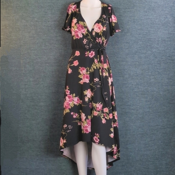 Fortune + Ivy Dresses & Skirts - Fortune + Ivy Irene Brushed Knit Faux Wrap Dress